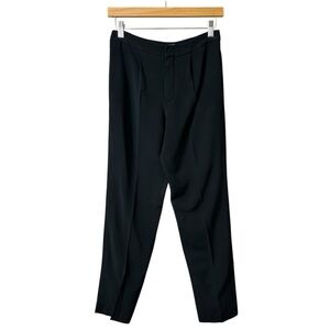 CHLOE Black Pleaded Women’s Dress Cropped Slim fit Pants Size EU 34  US 26